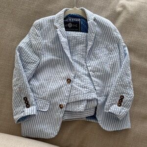 Andy & Evan Light Blue Striped Kids Suit Nordstrom